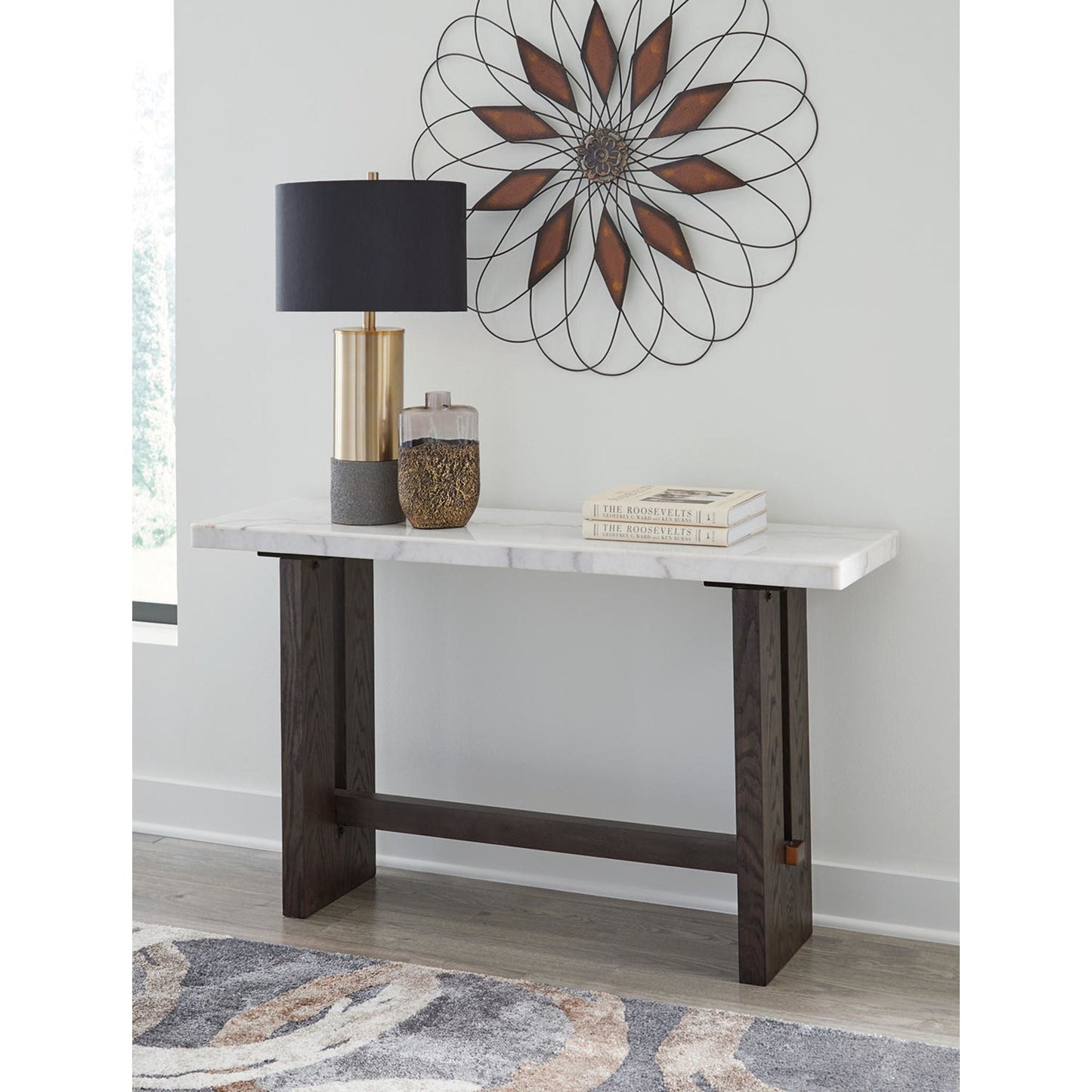 Table basse Burkhaus - Blanc/Marron foncé