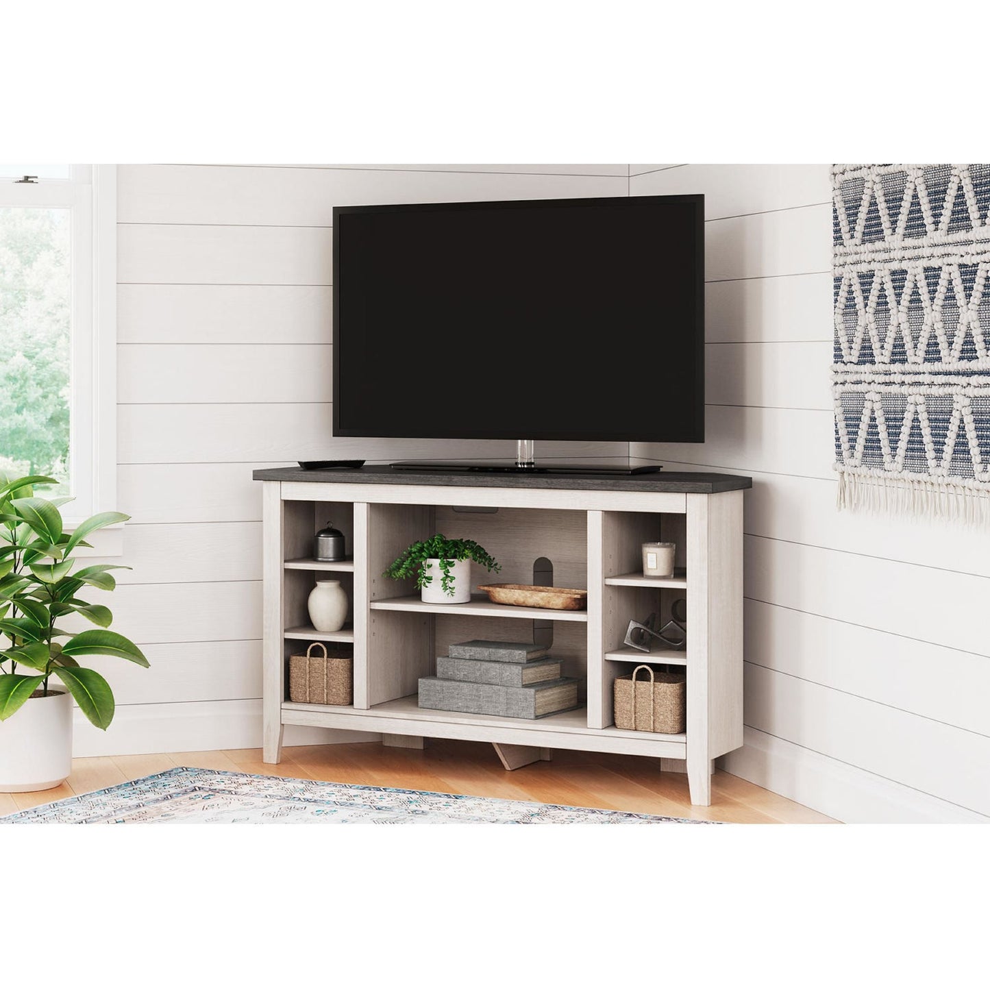 Meuble TV d'angle Dorrinson - Bicolore