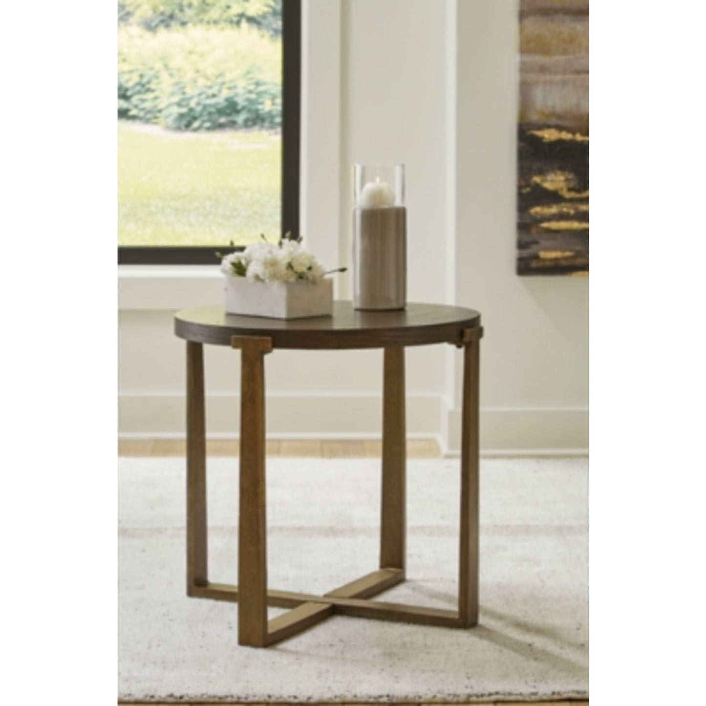 Table d'appoint Balintmore - Finition marron/doré