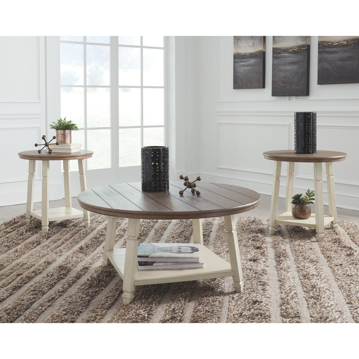 Lot de 3 tables Bolanbrook - Bicolore