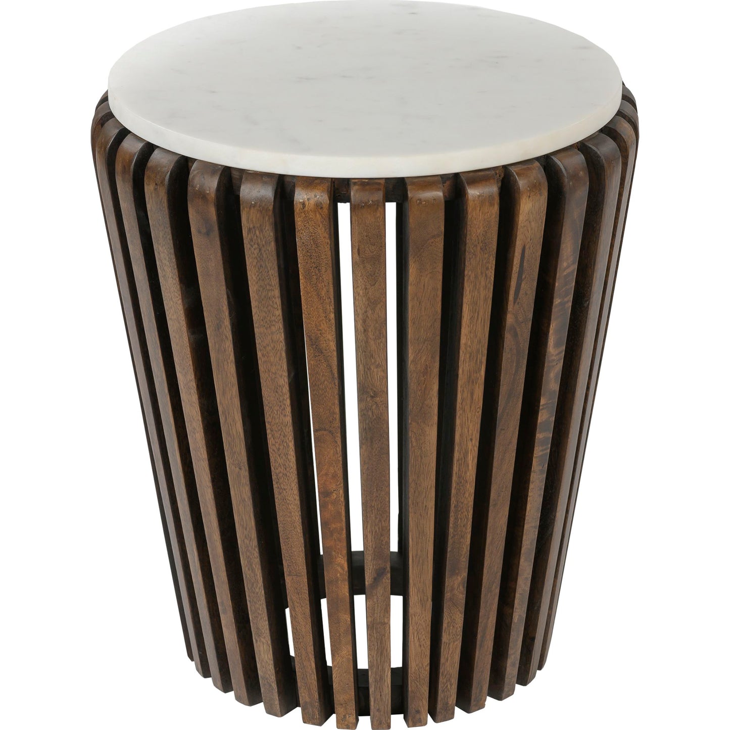 Table d'appoint Alisha - Marbre blanc/marron