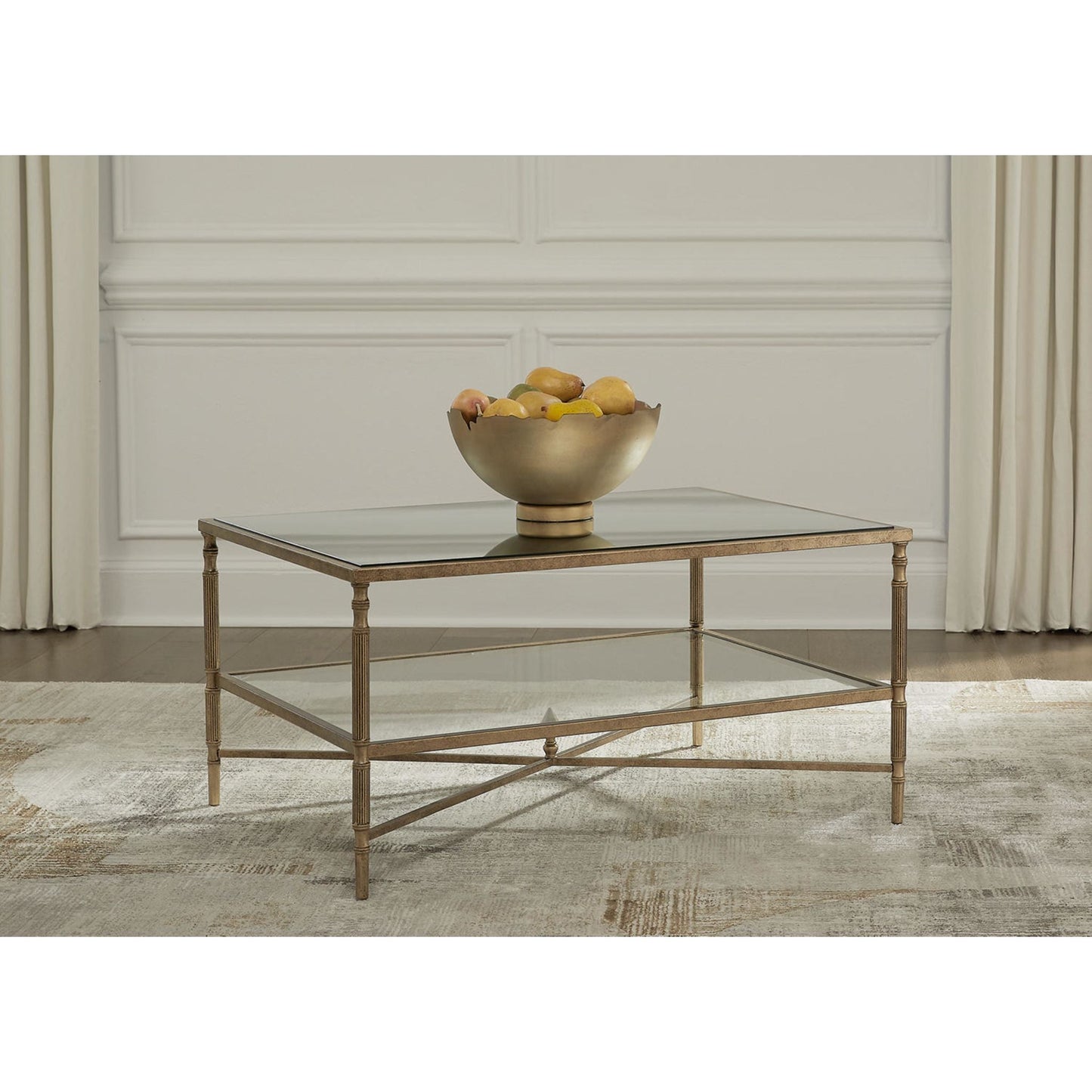 Table basse Cloverty - Finition or vieilli