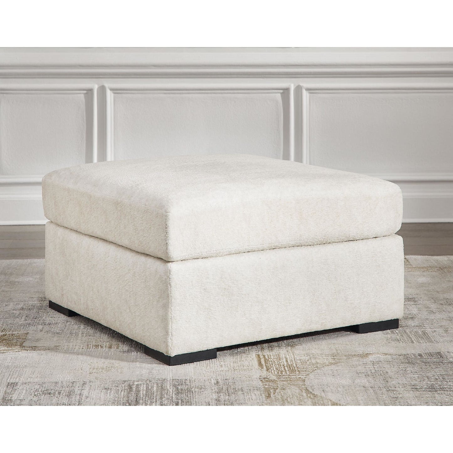 Pouf d'appoint surdimensionné Chessington - Ivoire
