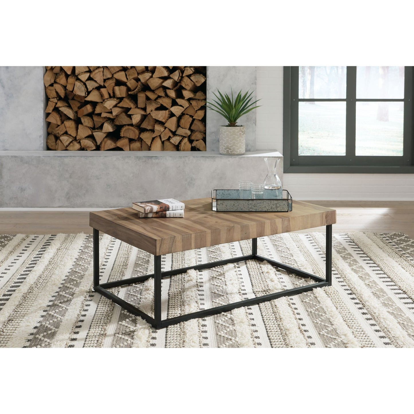 Table basse Bellwick - Naturel/Noir