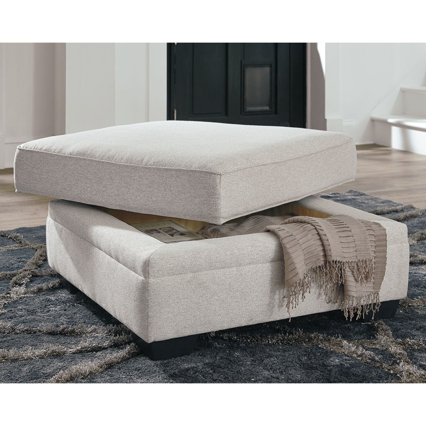Pouf de rangement Dellara - Craie