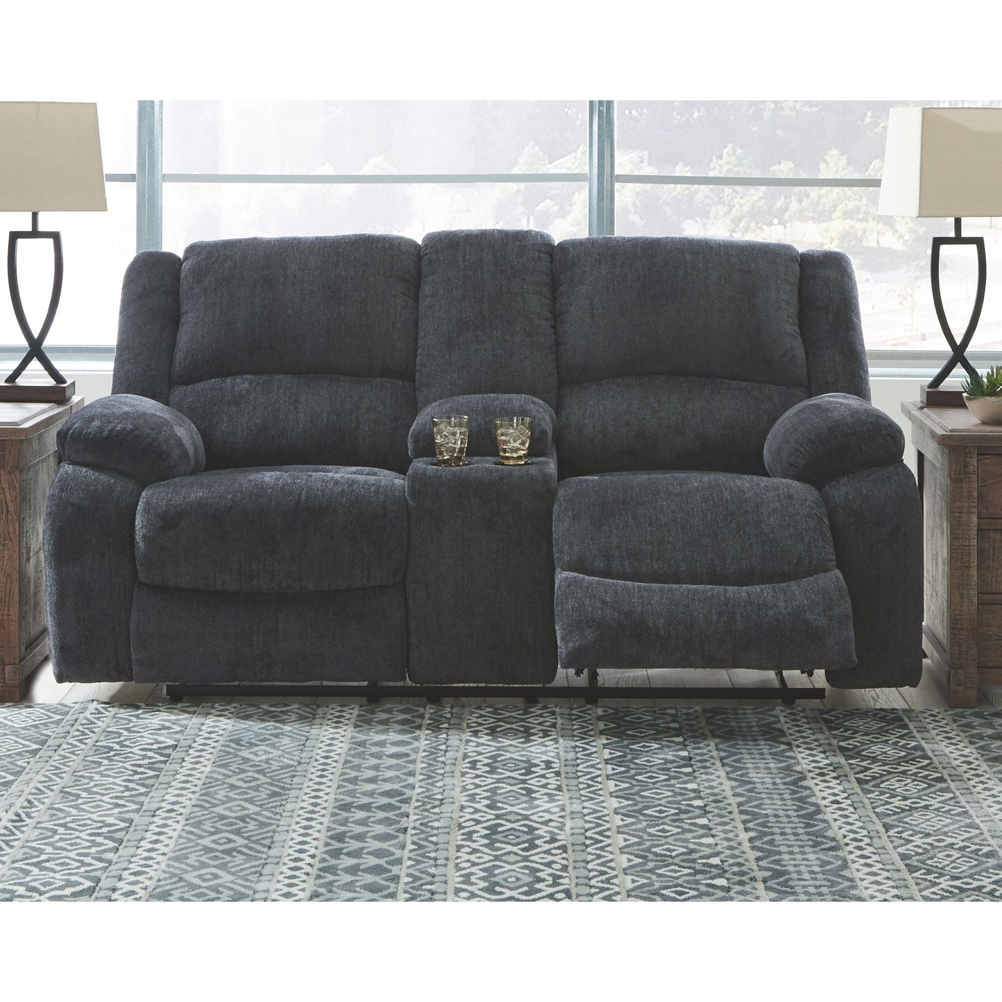 Causeuse inclinable Draycoll avec console - Ardoise