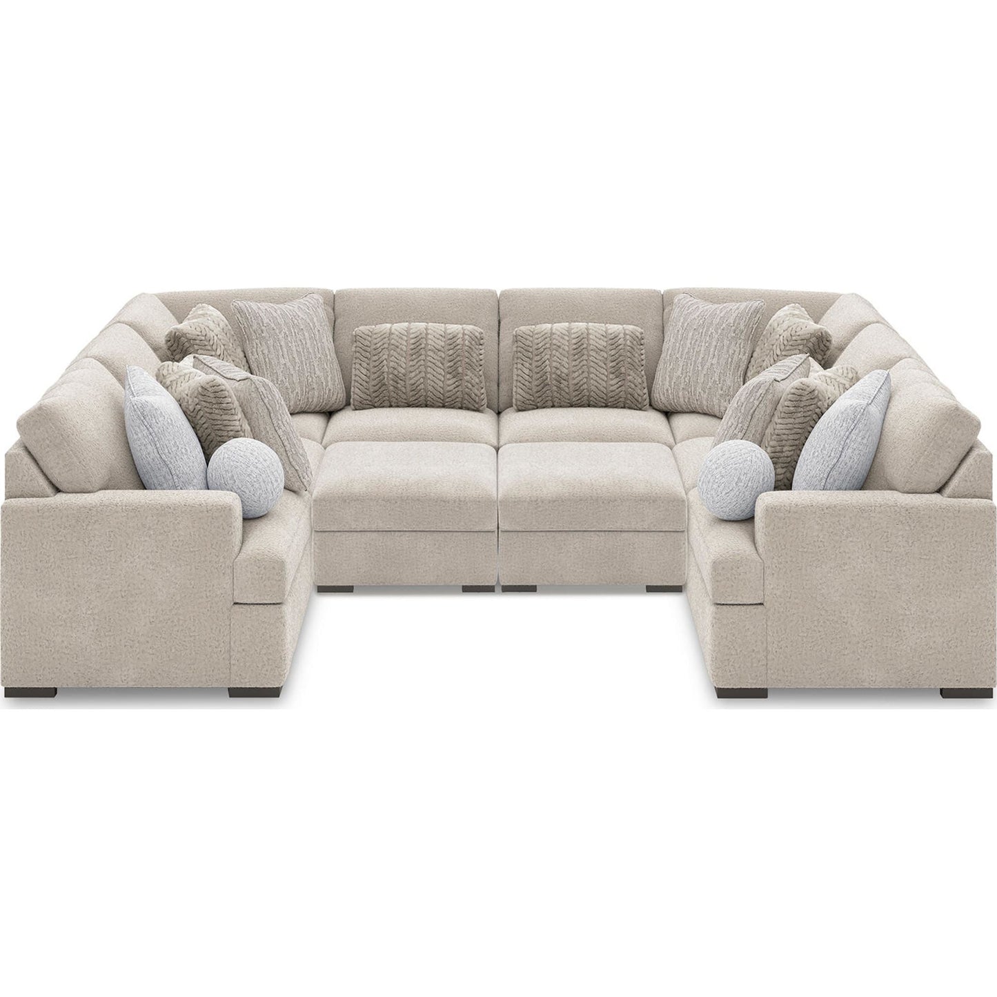 Canapé modulable Cuddle Plush 8 pièces avec poufs - Arctic