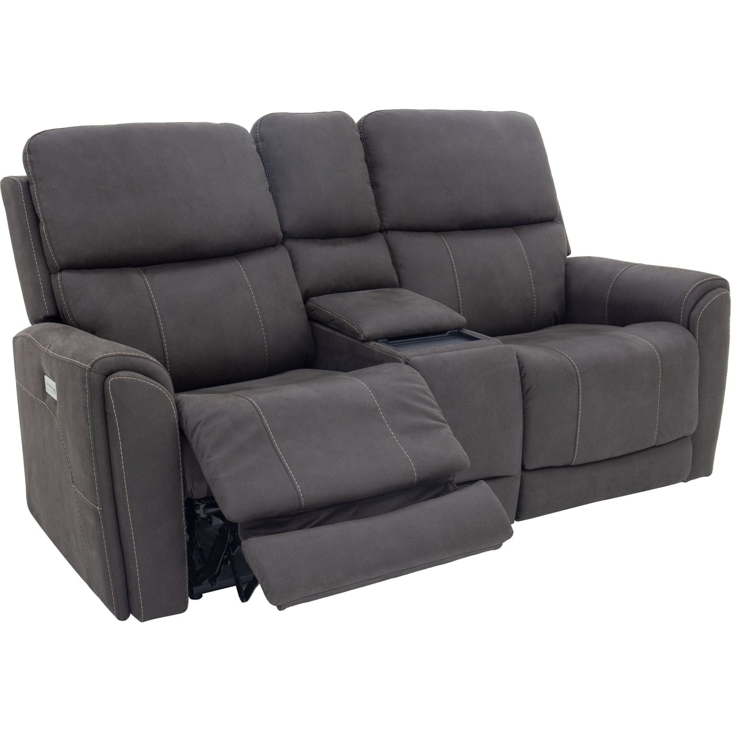 Causeuse inclinable électrique Damon avec console électrique - Gris acier délavé