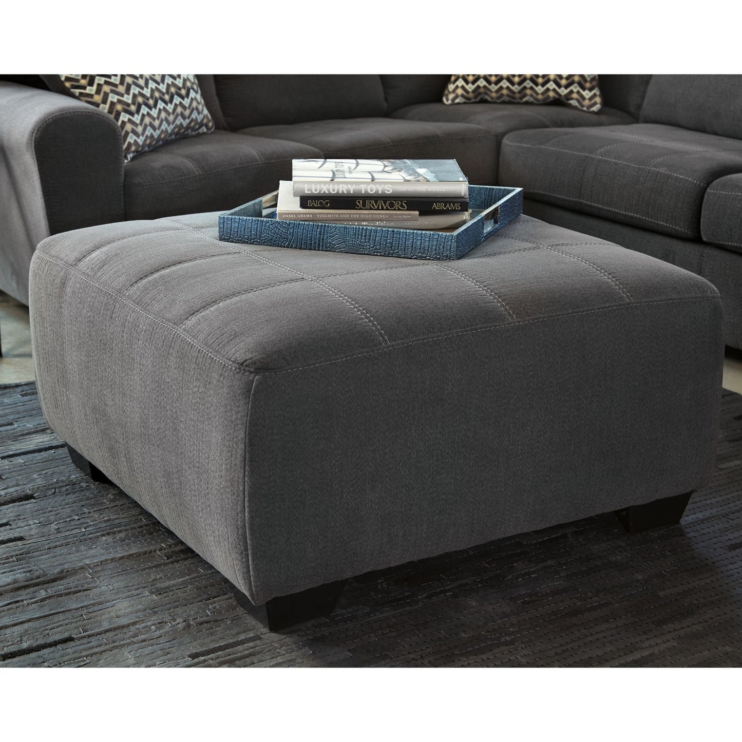 Pouf d'appoint surdimensionné Ambee - Ardoise