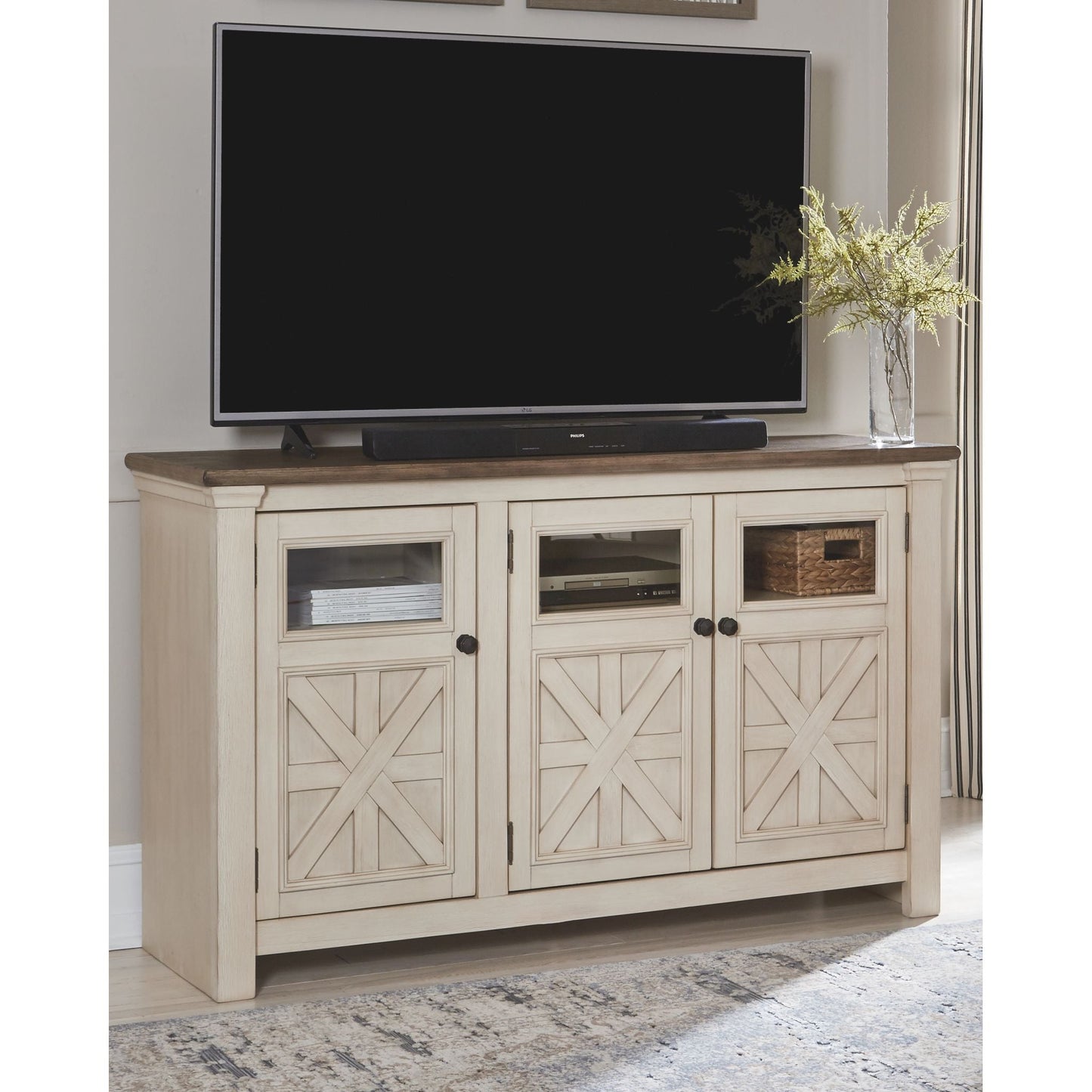Meuble TV Bolanburg - Blanc/Gris patiné