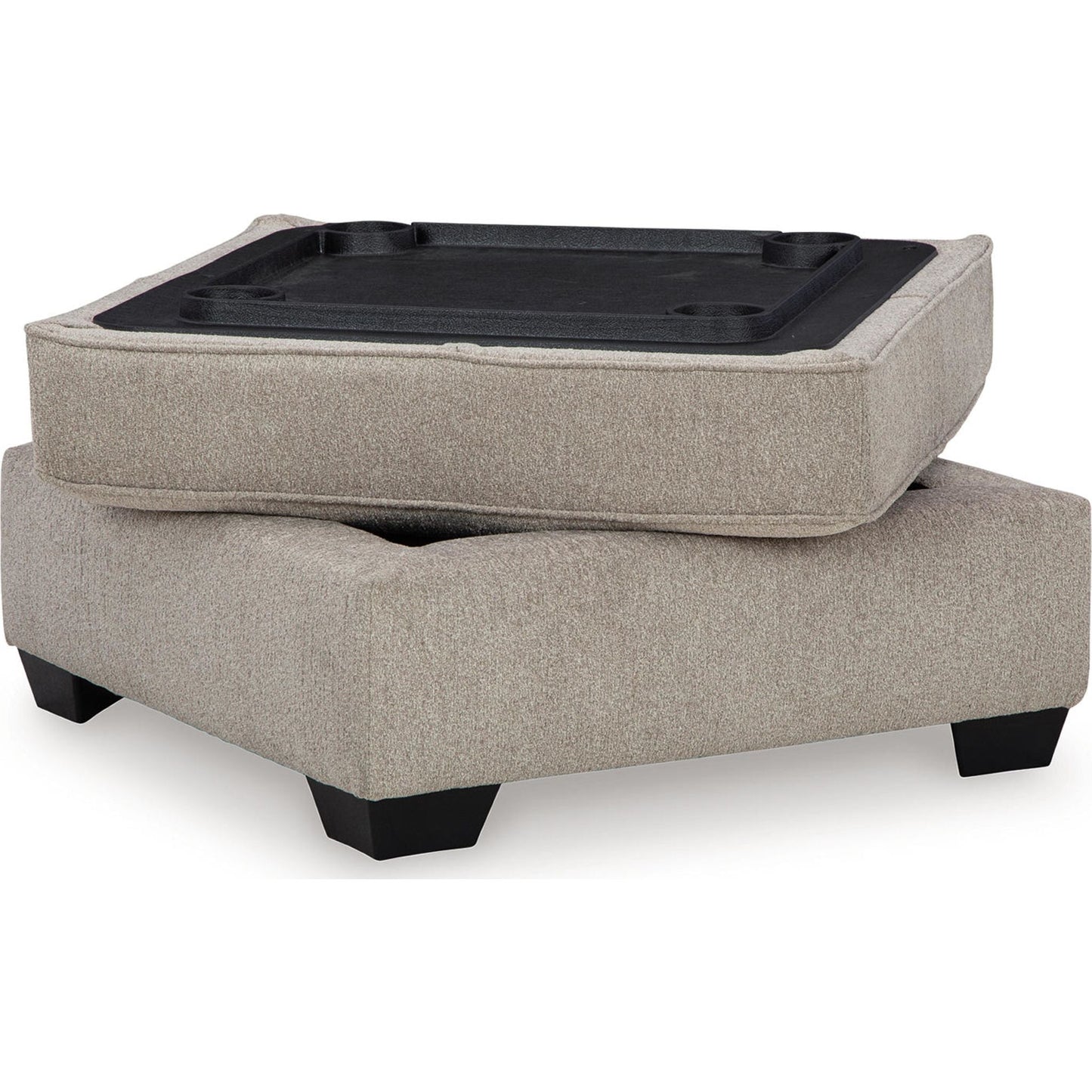 Pouf de rangement Claireah - Terre d'ombre