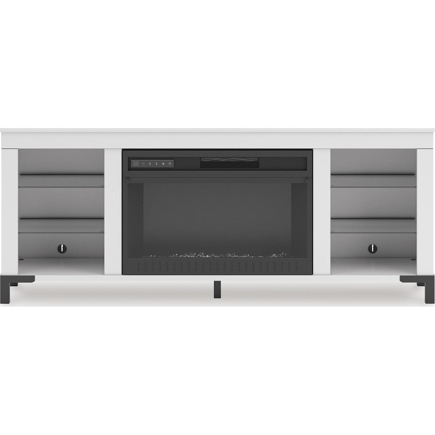 Meuble TV Brollevi avec cheminée - Blanc