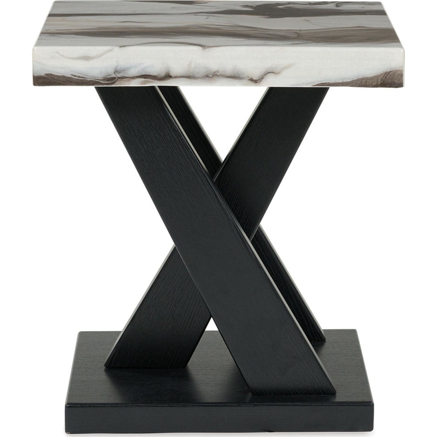 Lot de 3 tables Cendill - Marron foncé/blanc/noir