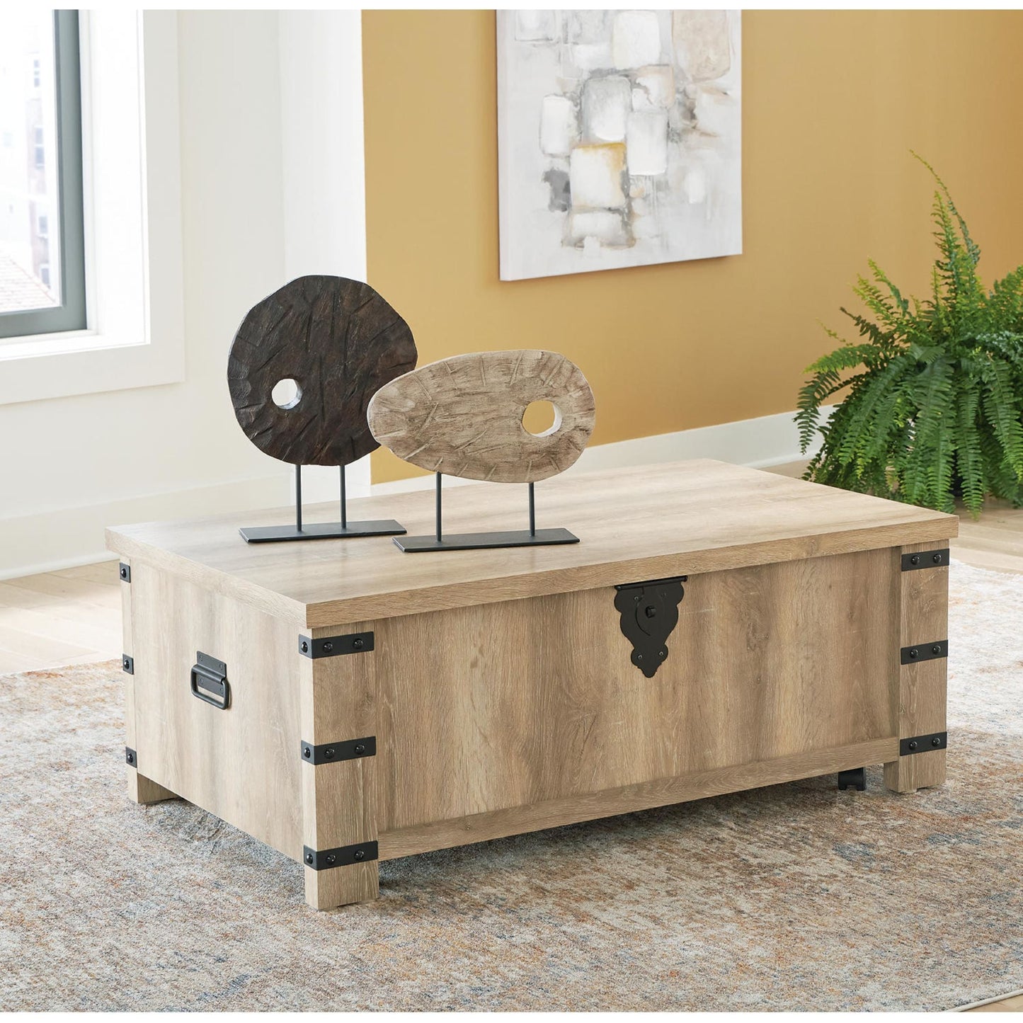 Table basse rectangulaire relevable Calaboro - Marron clair