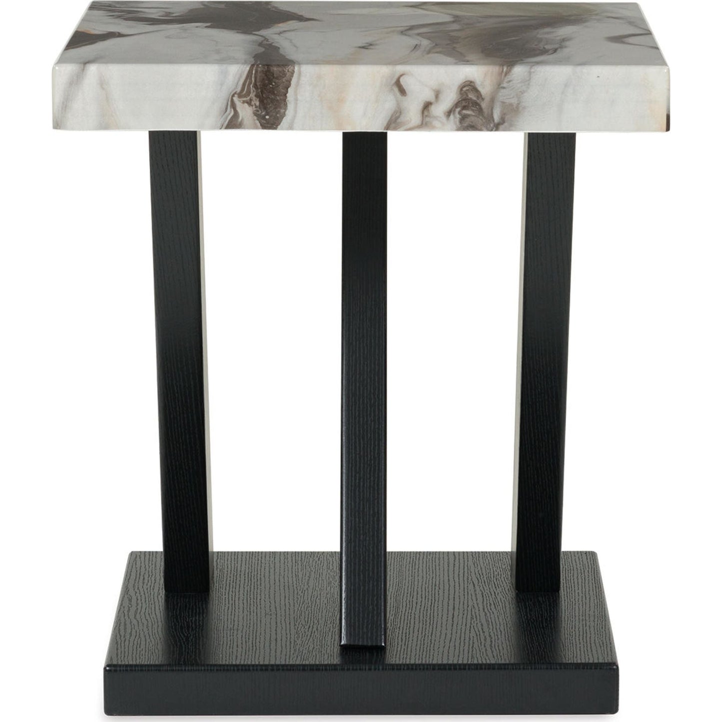 Lot de 3 tables Cendill - Marron foncé/blanc/noir