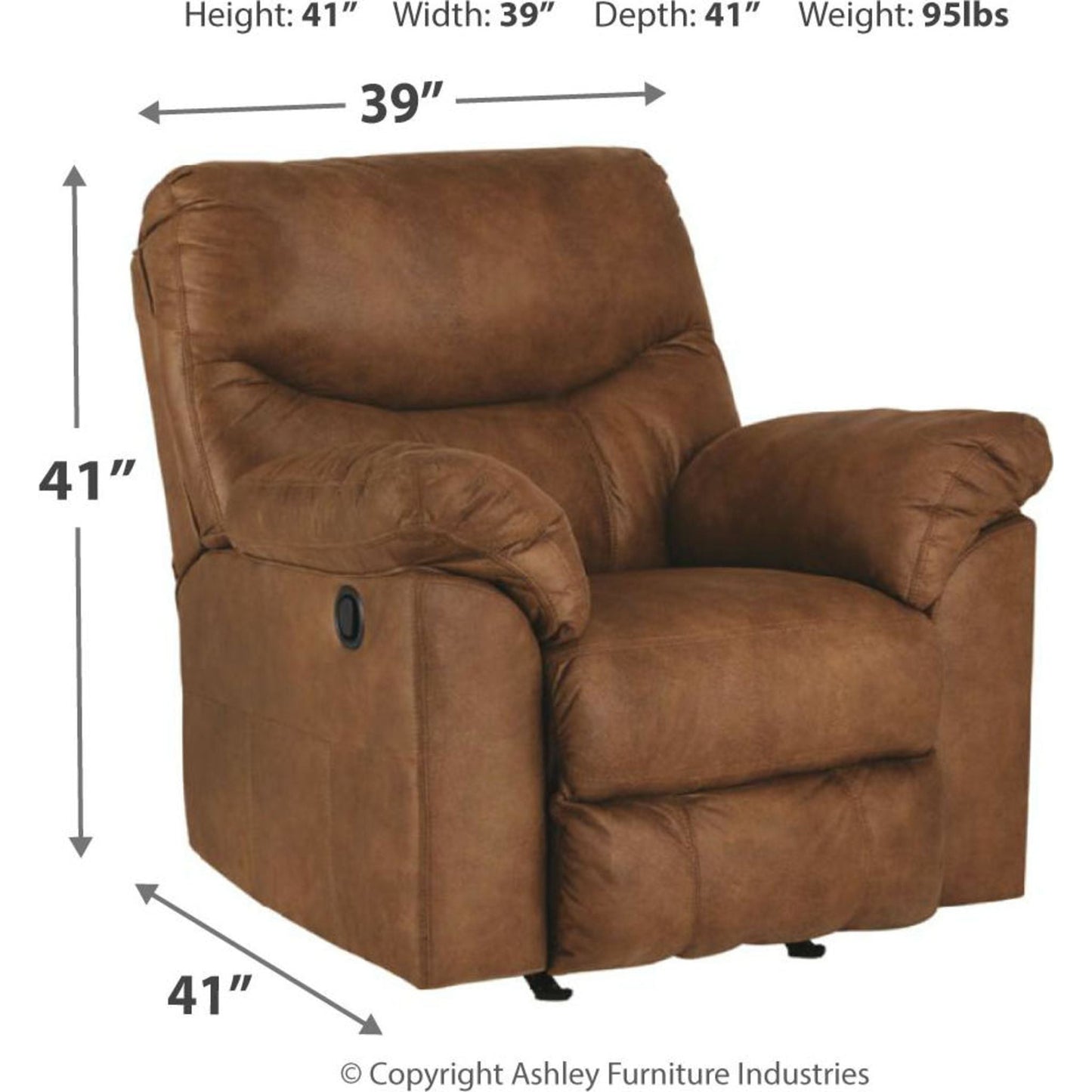Fauteuil berçant et inclinable Boxberg - écorce
