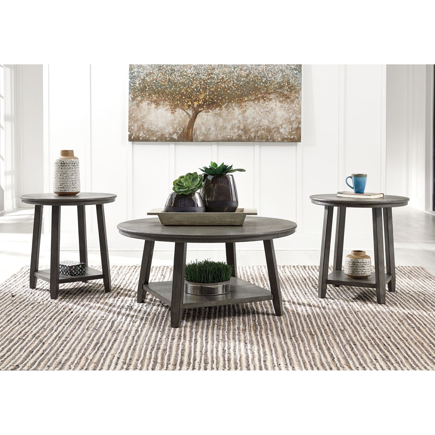 Tables Caitbrook (lot de 3) - Gris