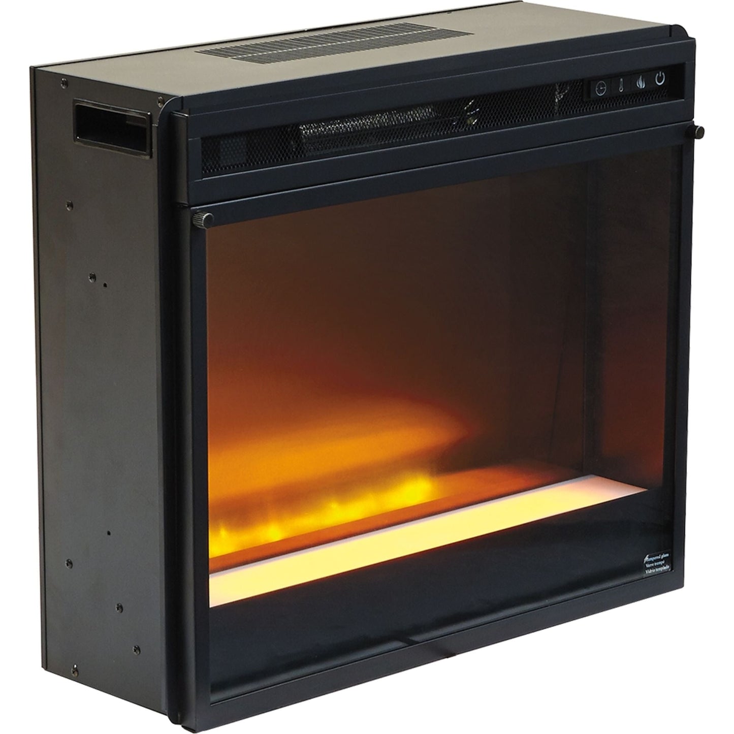 Meuble TV Chanceen avec cheminée - Marron foncé