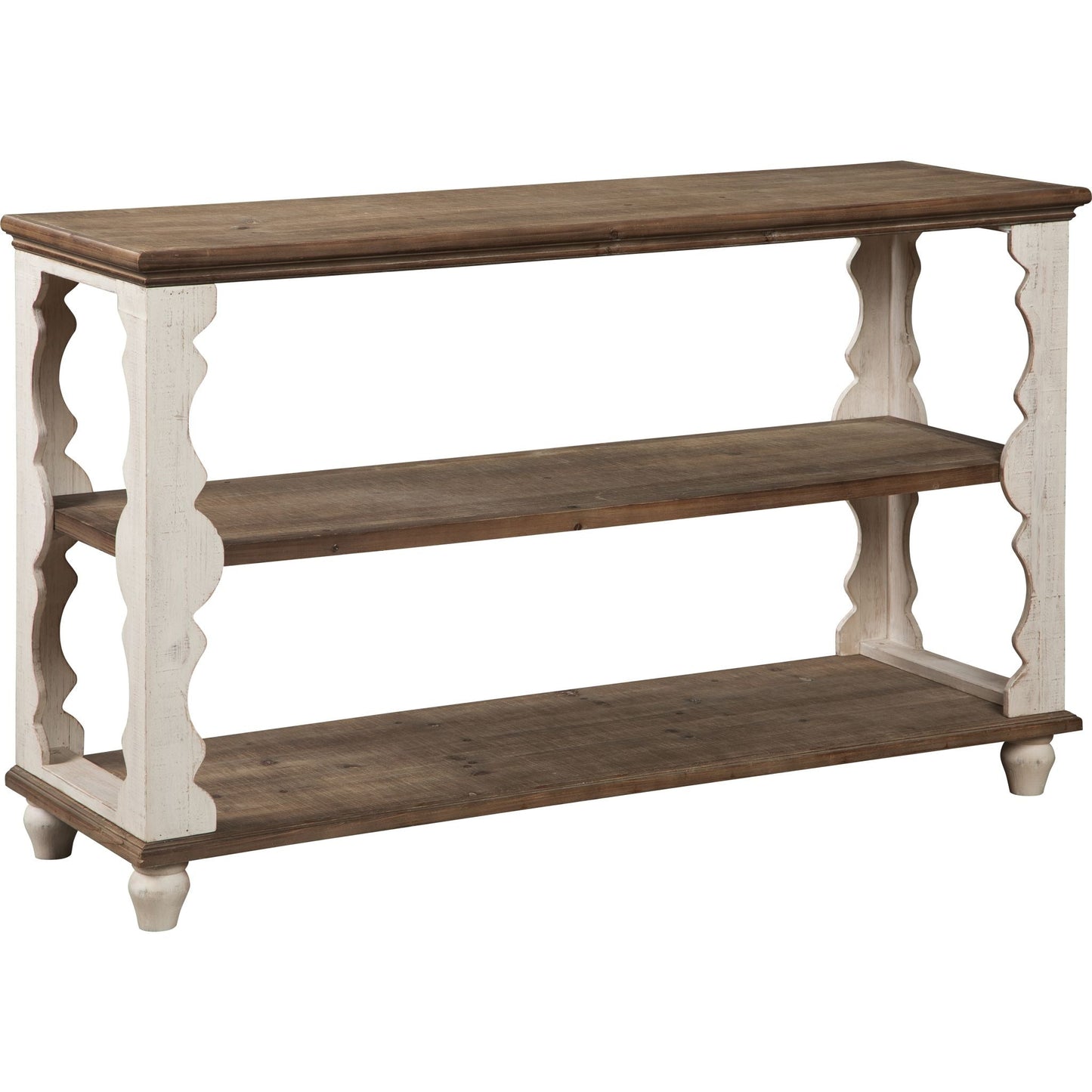 Table d'appoint Alwyndale - Blanc antique/marron