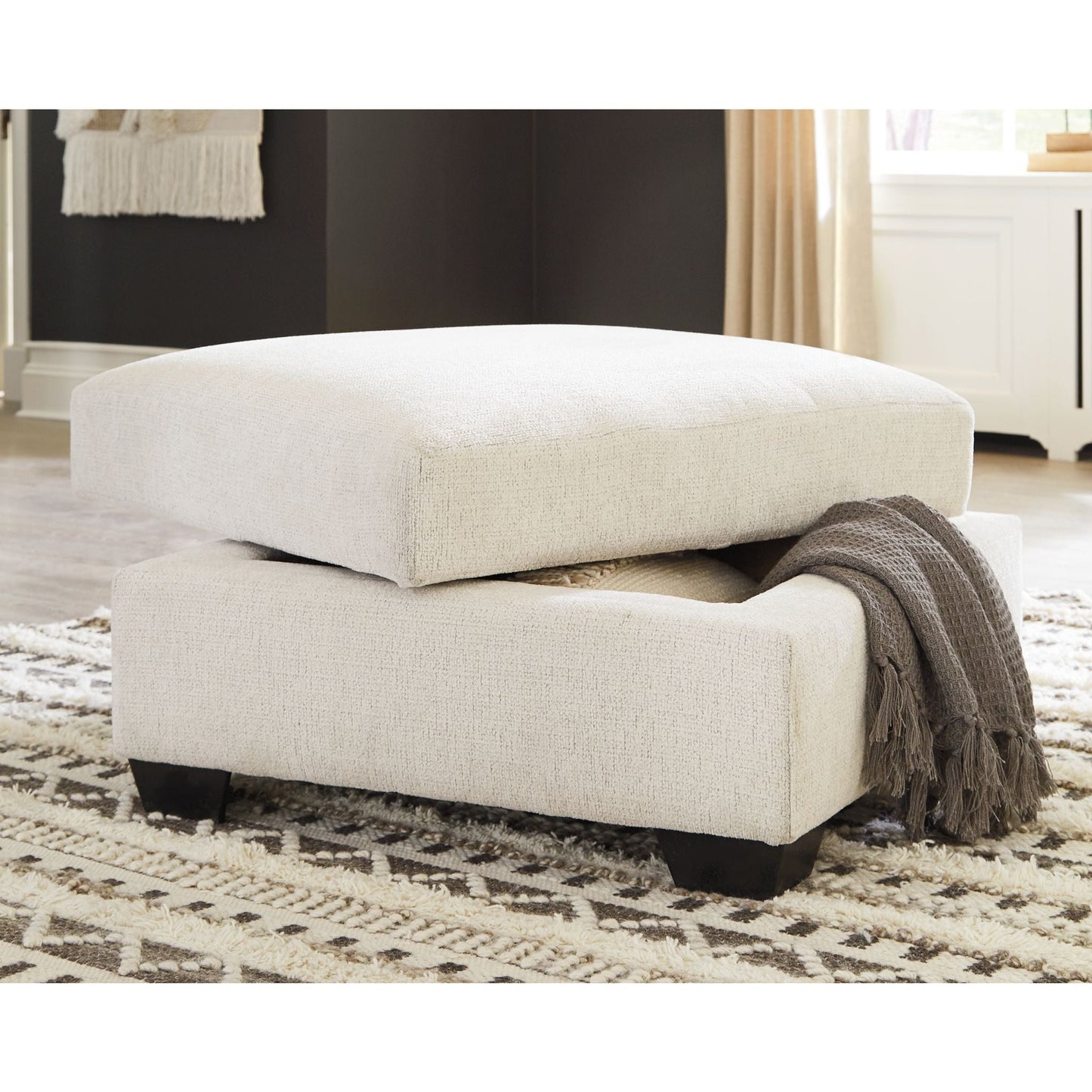 Pouf de rangement Brantley - Neige