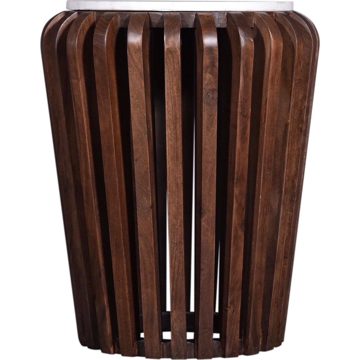 Table d'appoint Alisha - Marbre blanc/marron