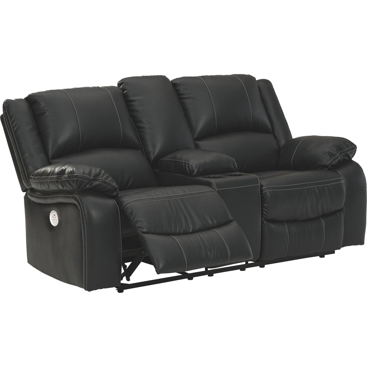 Causeuse inclinable électrique avec console Calderwell - Noir