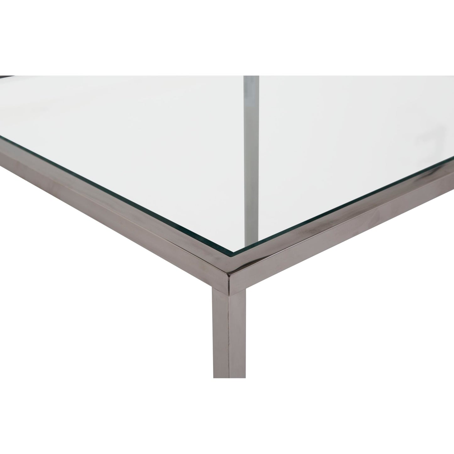 Table d'appoint croisée en verre