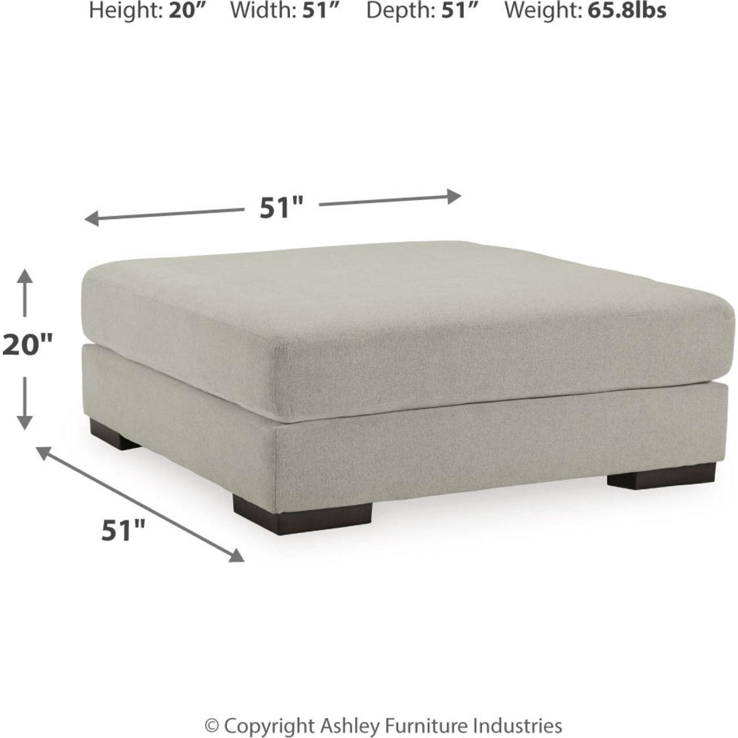 Pouf d'appoint surdimensionné Artsie - Frêne