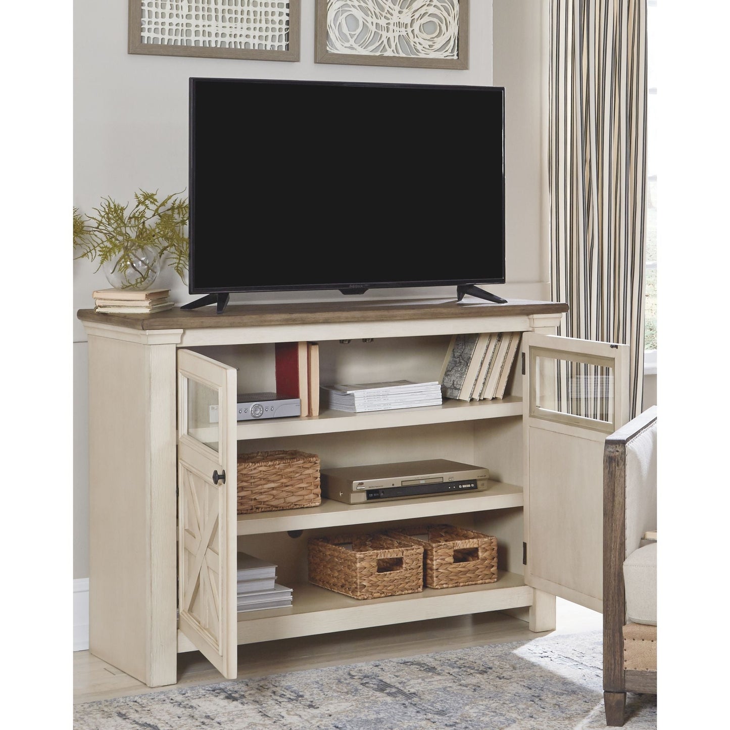Meuble TV Bolanburg - Blanc/Gris patiné