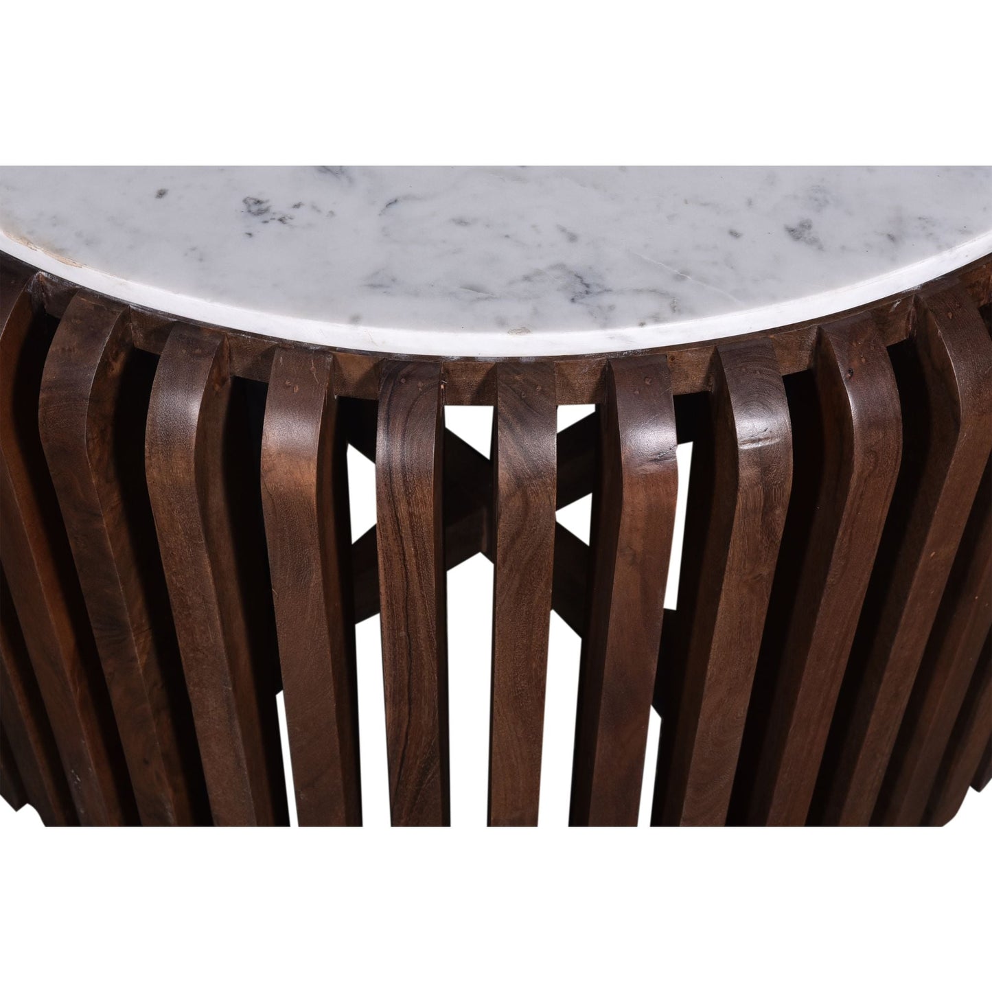 Table basse Alisha - Marbre blanc/marron