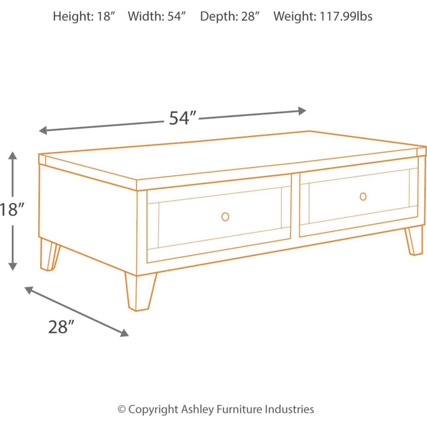 Table basse Chazney - Brun rustique