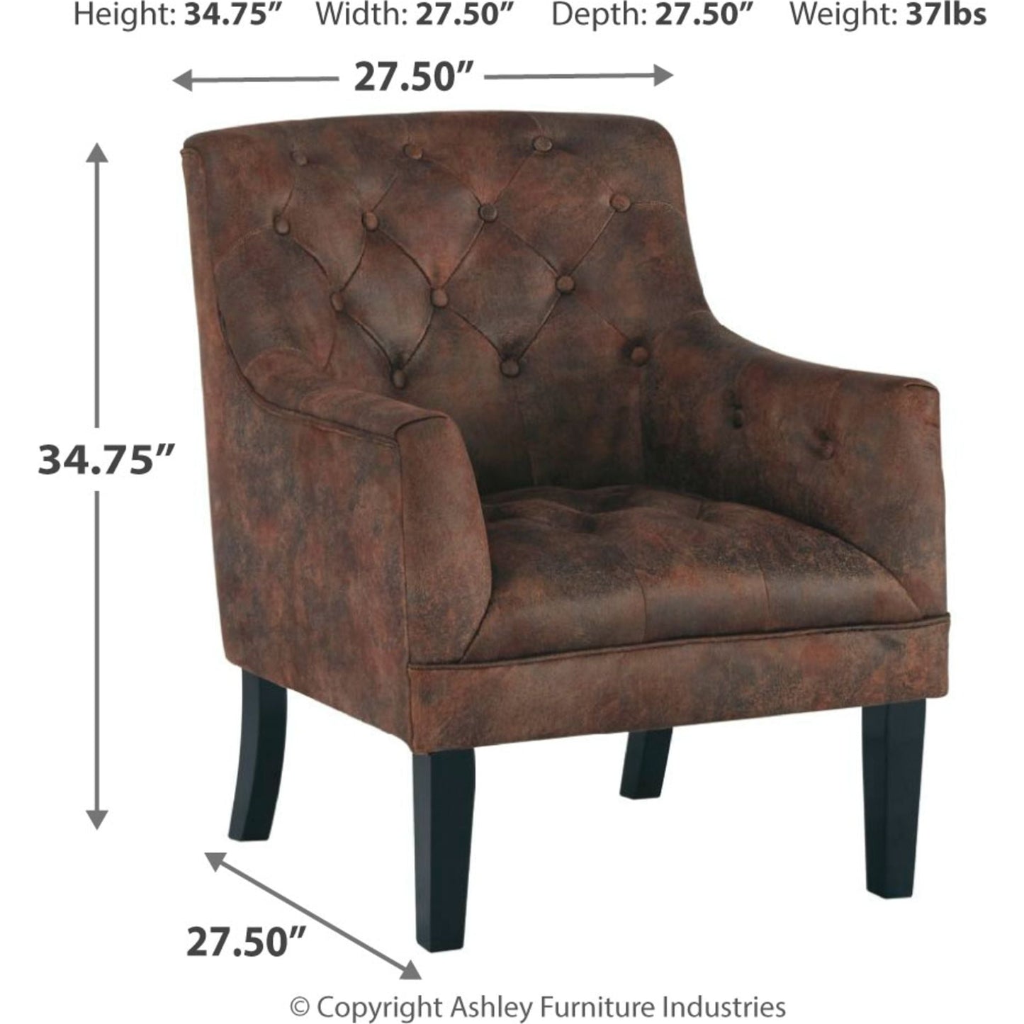 Fauteuil d'appoint Drakelle - Acajou