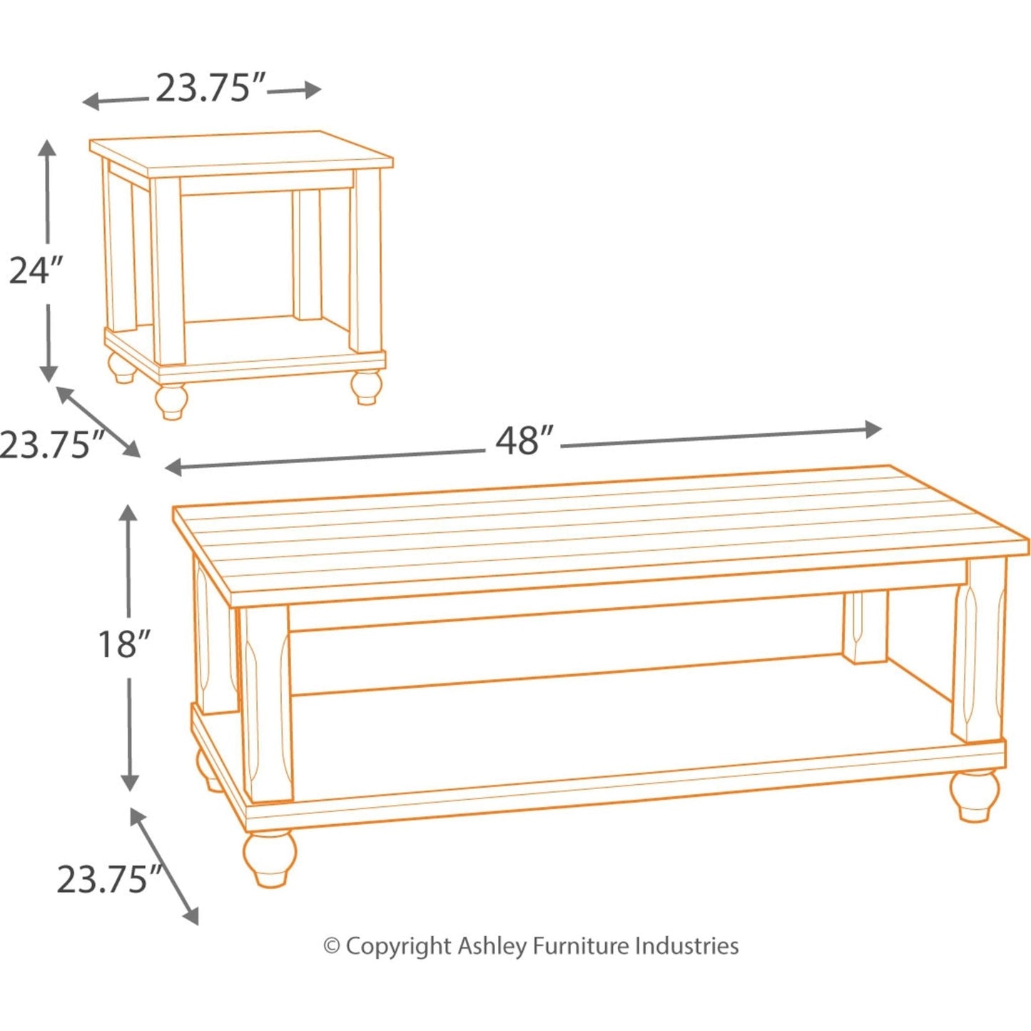 Tables Cloudhurst (lot de 3) - Blanc