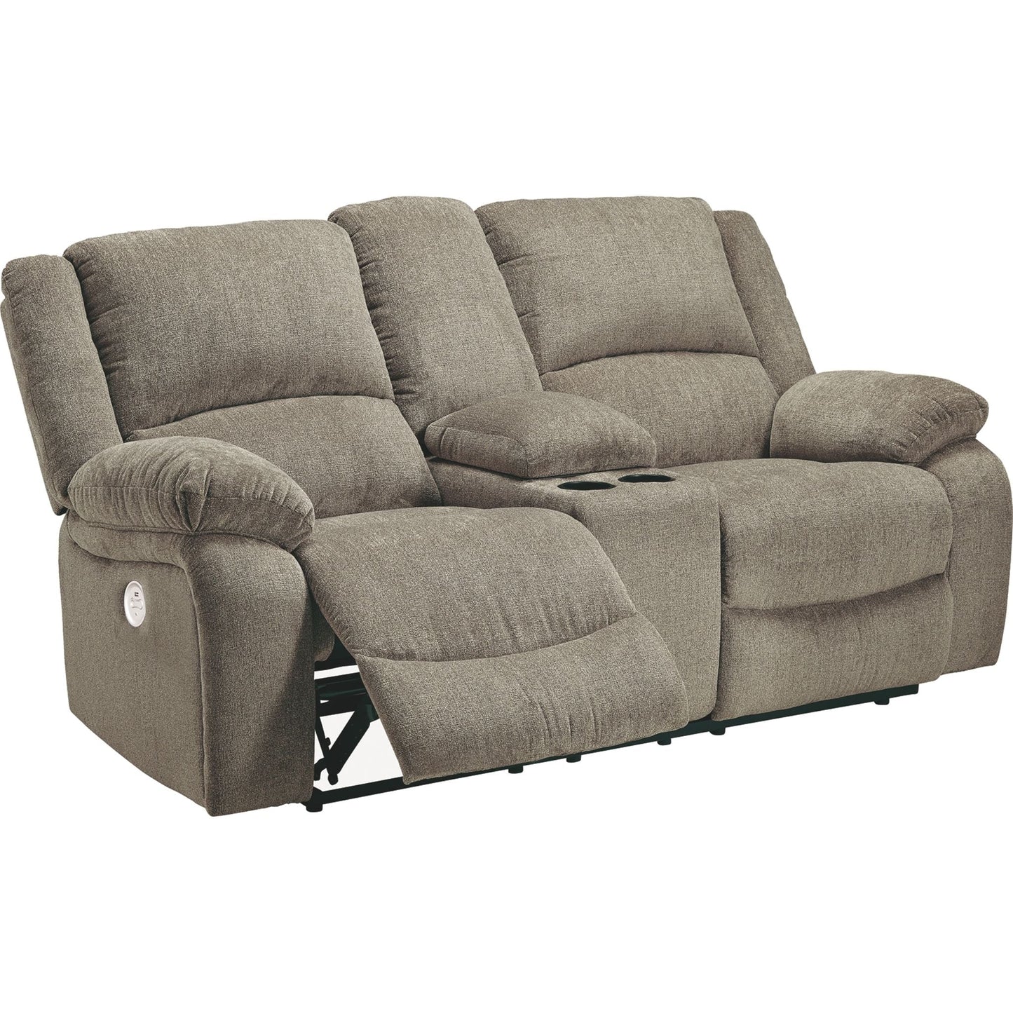 Causeuse inclinable électrique Draycoll avec console - Étain