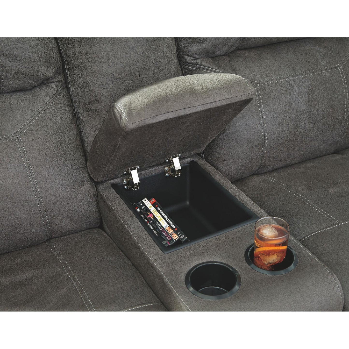 Causeuse inclinable austère avec console - Gris