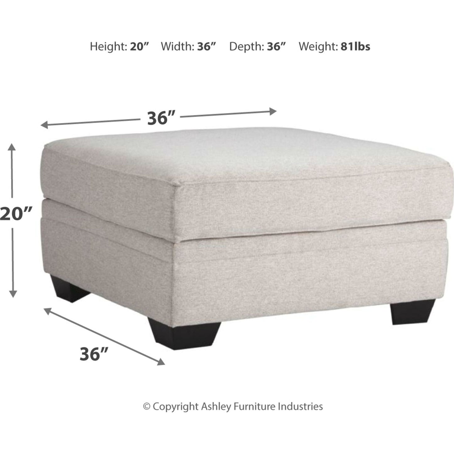 Pouf de rangement Dellara - Craie