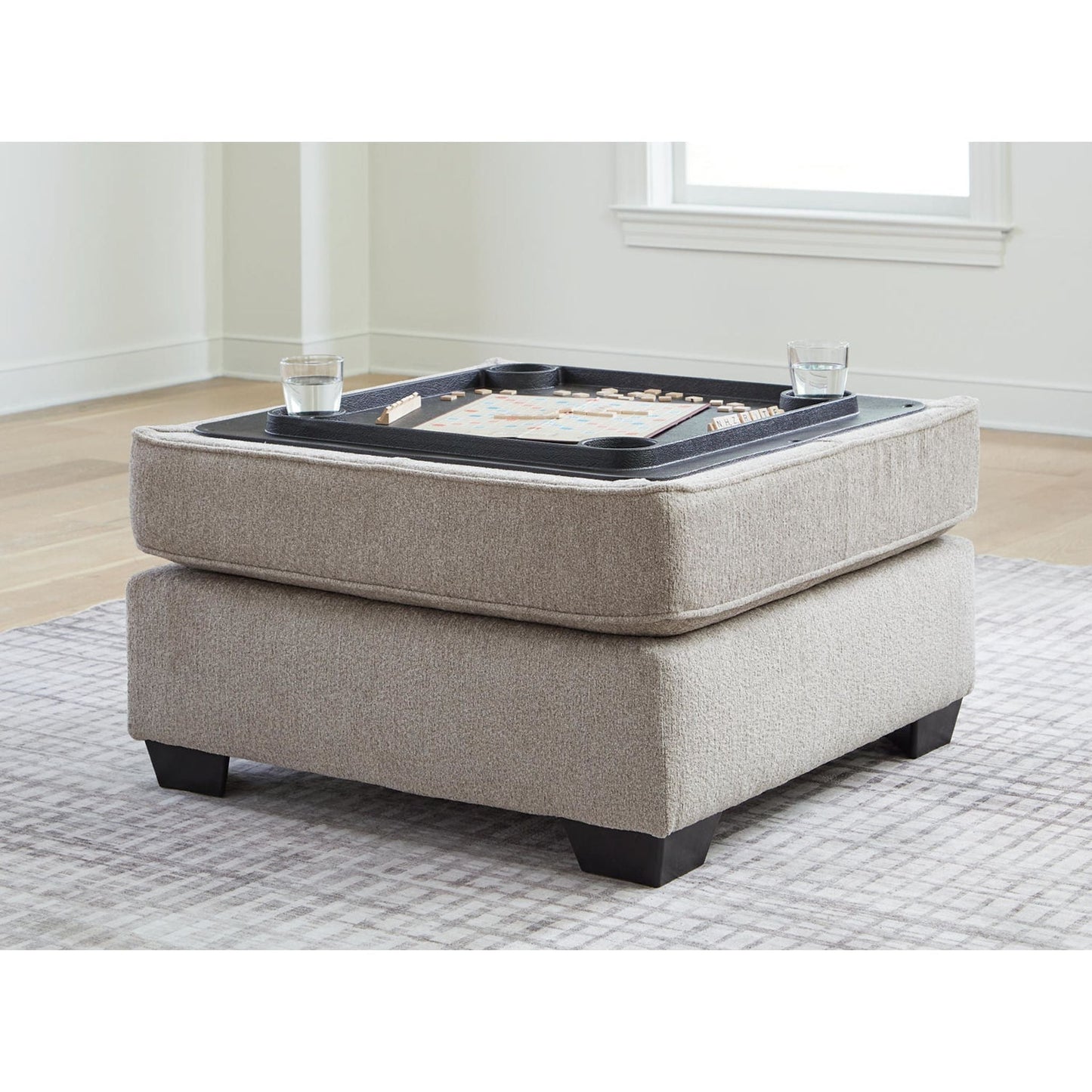 Pouf de rangement Claireah - Terre d'ombre