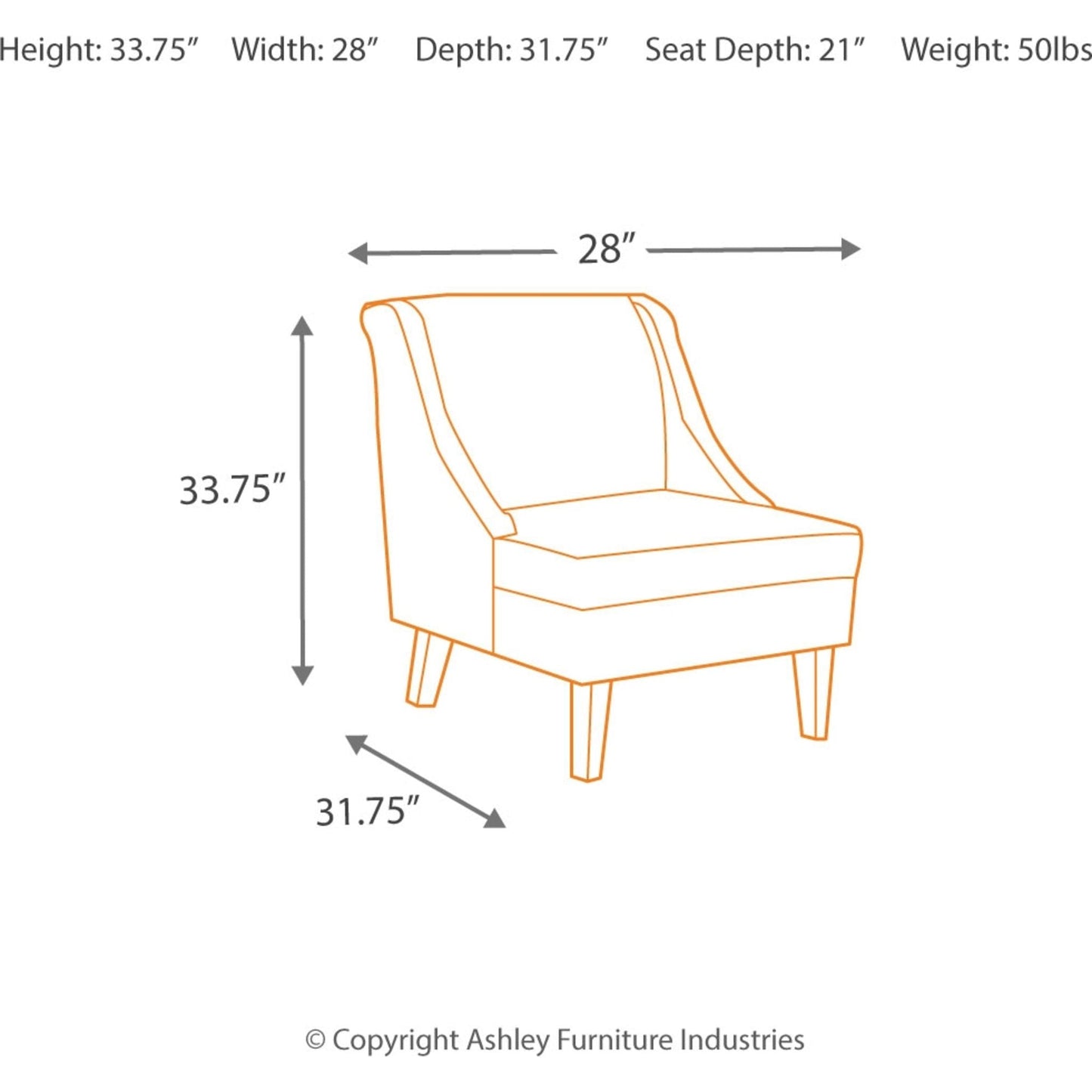 Fauteuil d'appoint Clarinda - Gris
