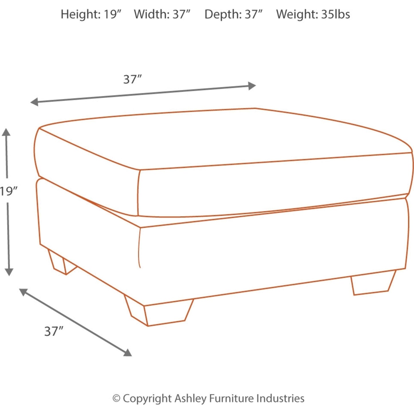 Pouf d'appoint surdimensionné Accrington - Terre
