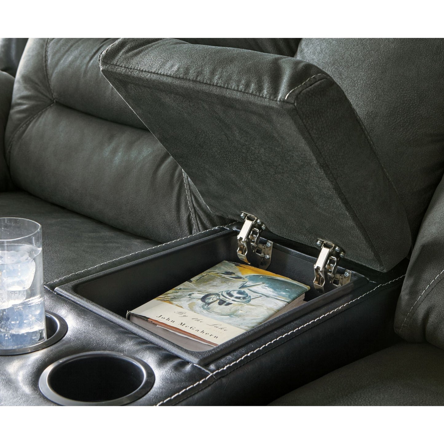 Causeuse inclinable Earhart avec console - Ardoise