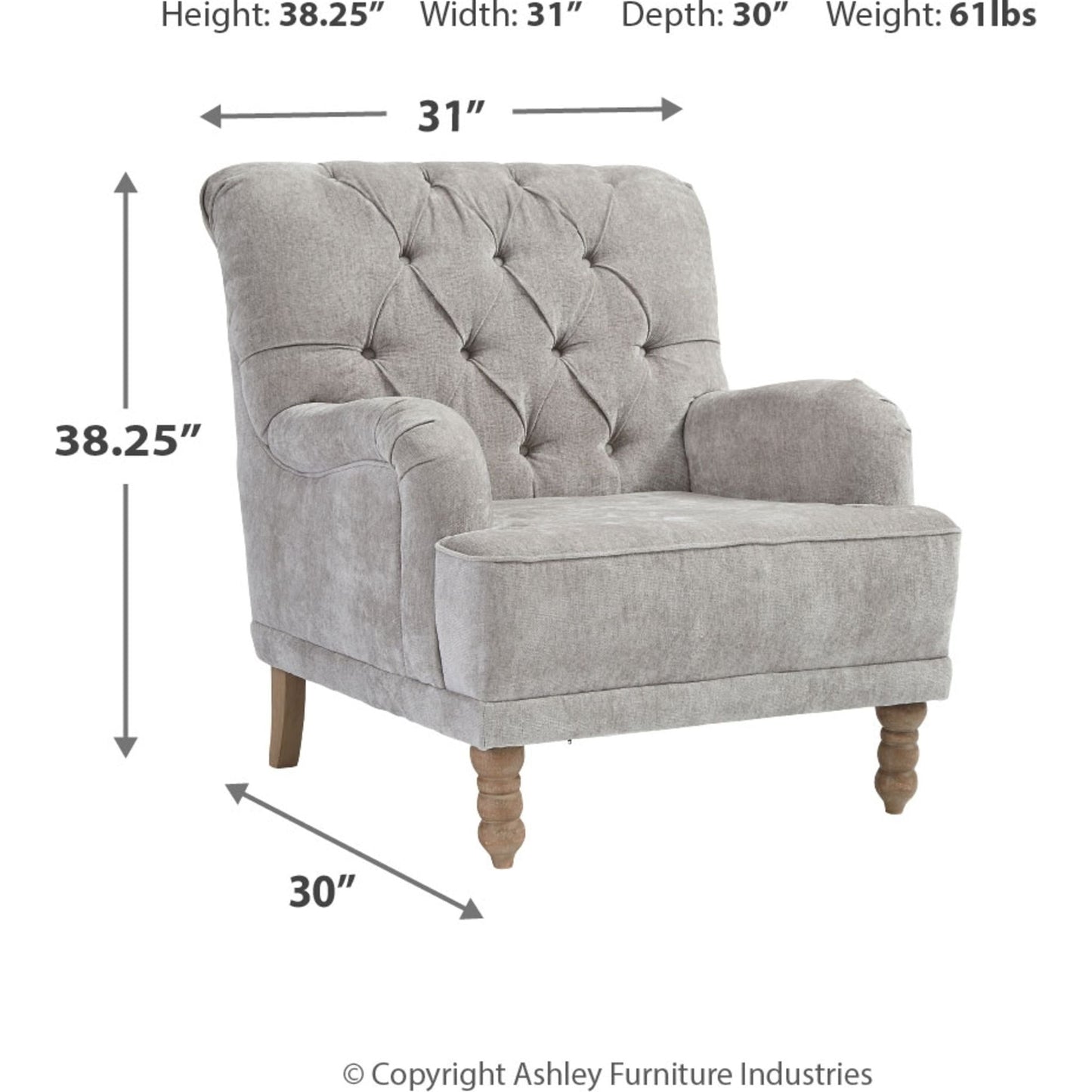Fauteuil d'appoint Dinara - Gris tourterelle