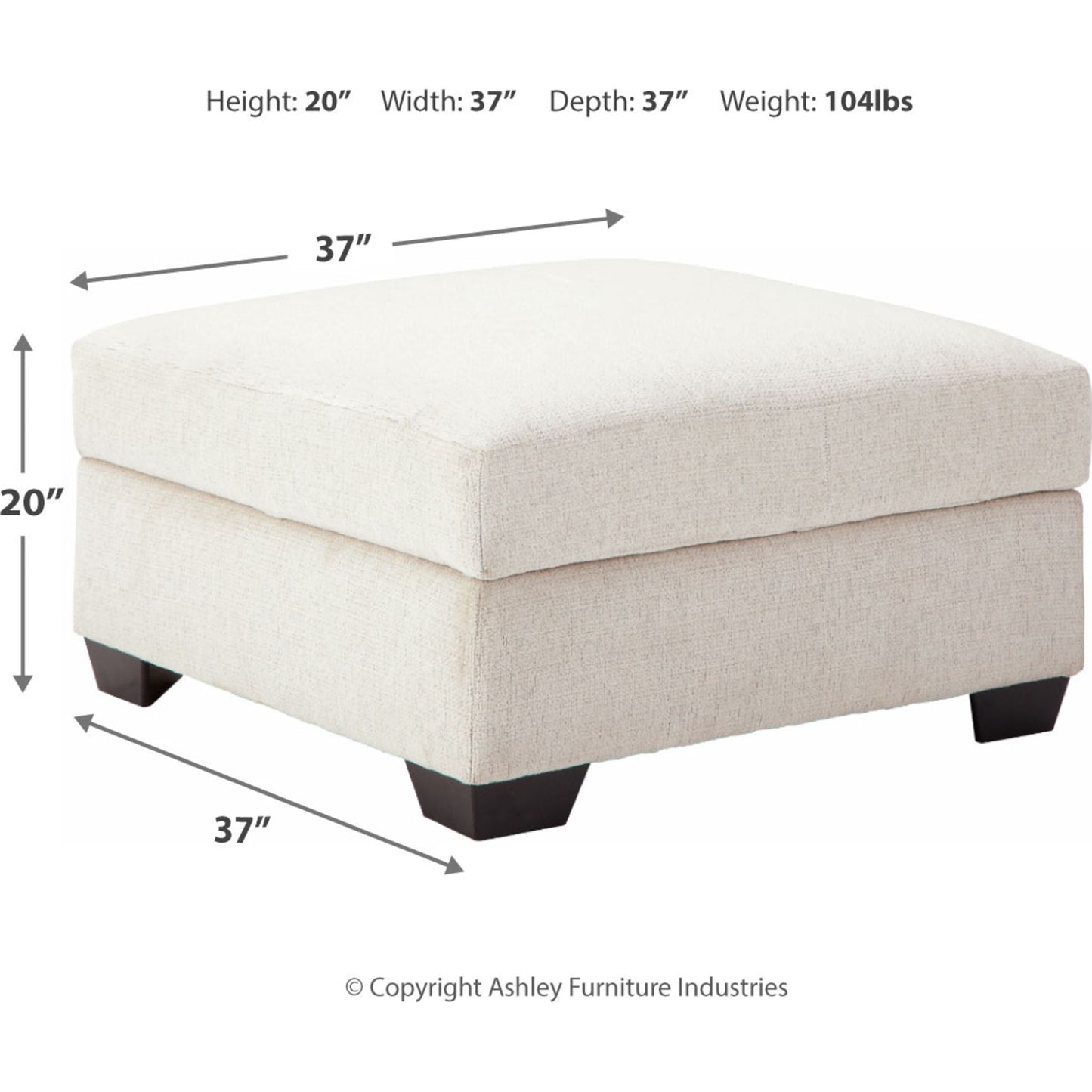 Pouf de rangement Brantley - Neige
