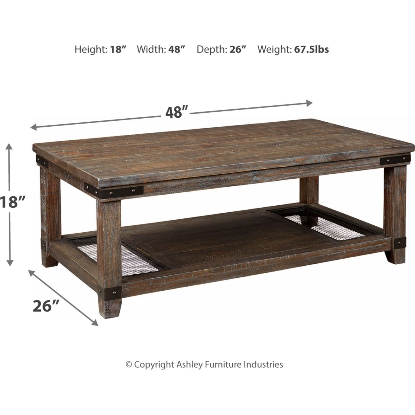 Table basse Bleeker - Marron