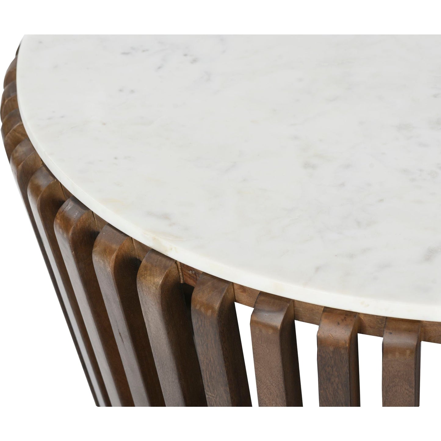 Table basse Alisha - Marbre blanc/marron