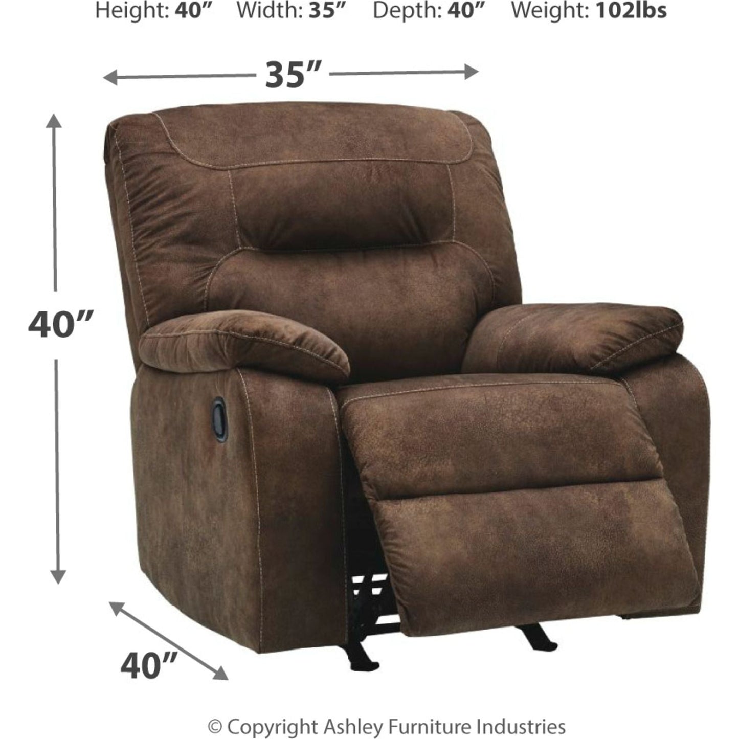 Fauteuil inclinable à bascule Bolzano - Café