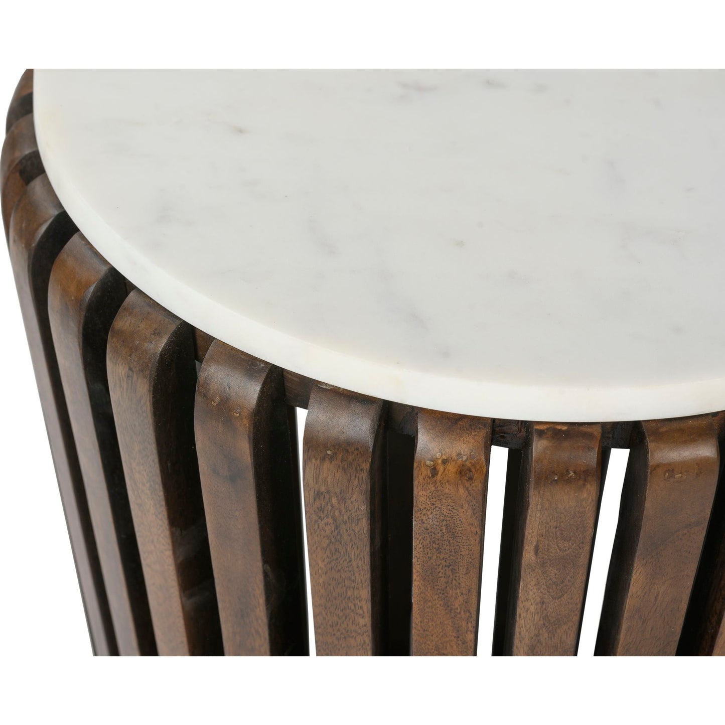 Table d'appoint Alisha - Marbre blanc/marron
