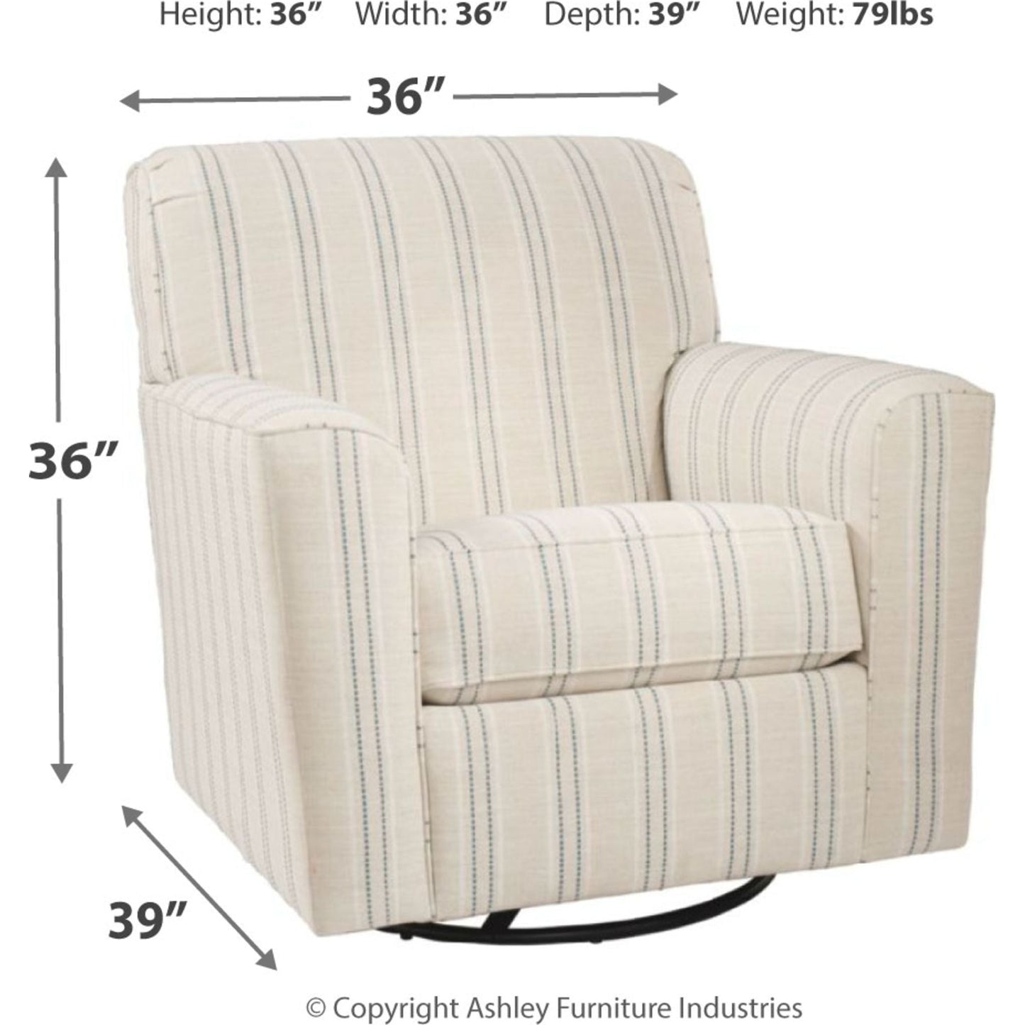 Chaise pivotante Alandari - Gris