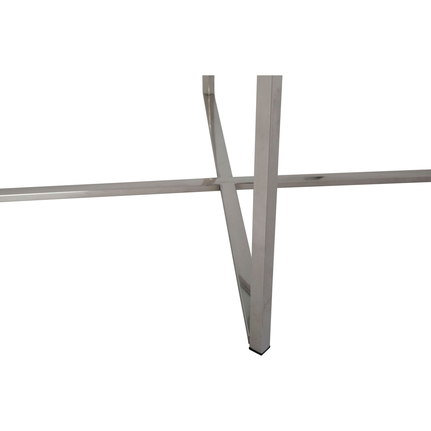 Table d'appoint croisée en verre