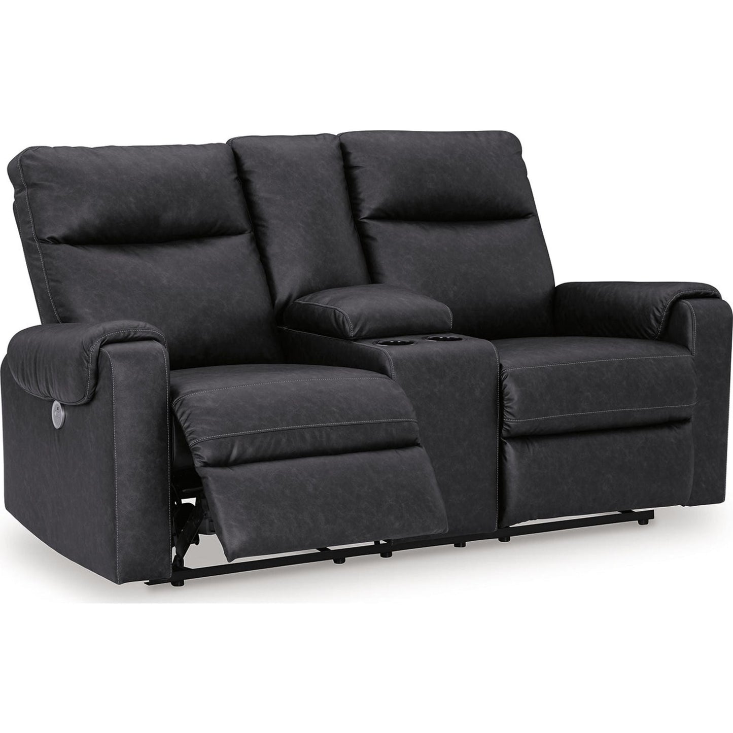 Causeuse inclinable électrique Axtellton avec console - Carbone