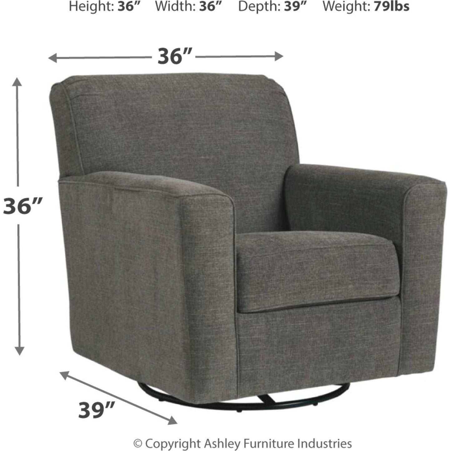 Chaise pivotante Alcona - Anthracite